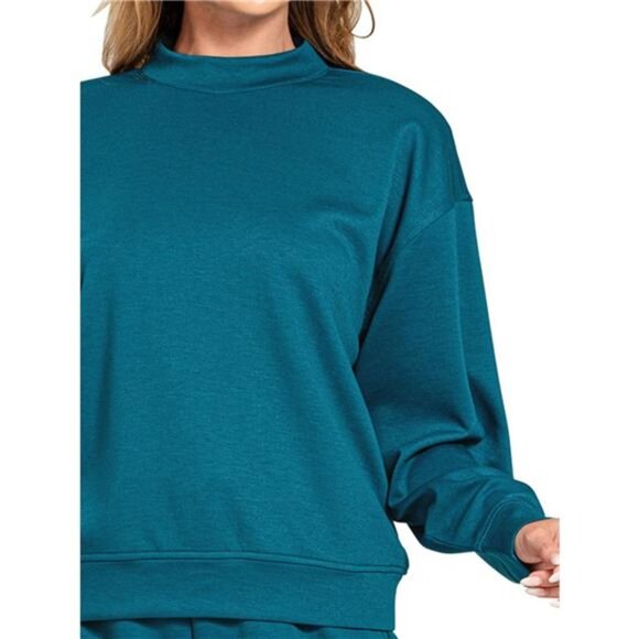 Zenana Scuba Long Sleeve Sweatshirt and Shorts Set - Picture 3 of 3